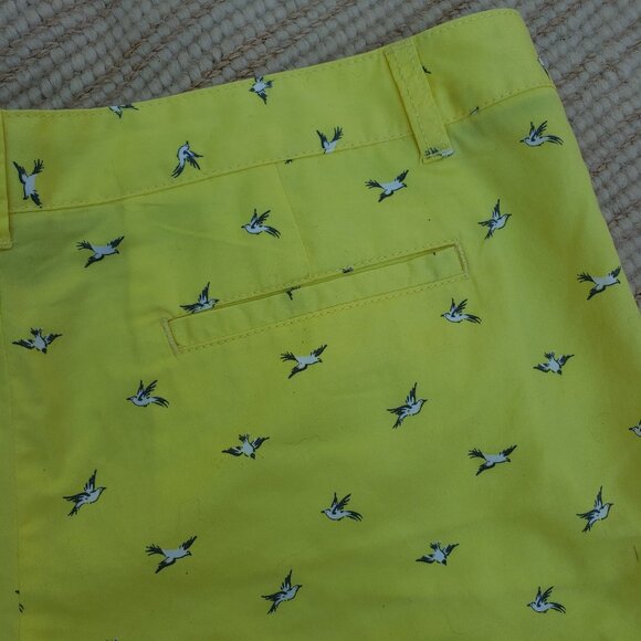 Merona yellow 'flying bird' cotton shorts - size 12 - Picture 5 of 7
